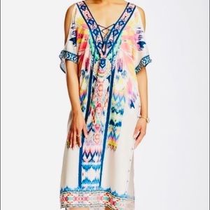 Flying Tomato Cold Shoulder Kaftan Dress